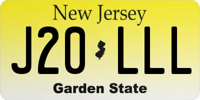 NJ license plate J20LLL