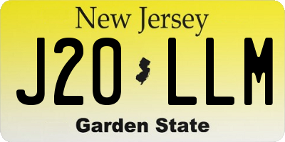 NJ license plate J20LLM