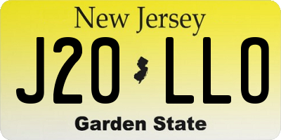 NJ license plate J20LLO
