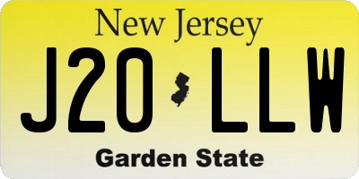 NJ license plate J20LLW