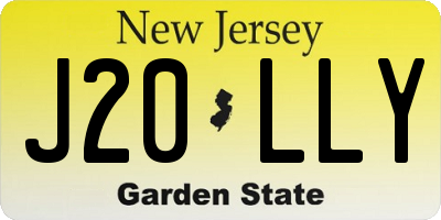 NJ license plate J20LLY