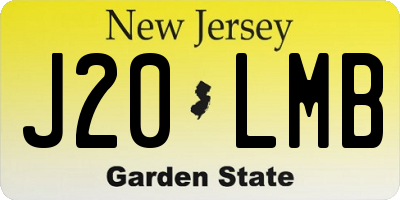 NJ license plate J20LMB
