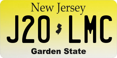 NJ license plate J20LMC
