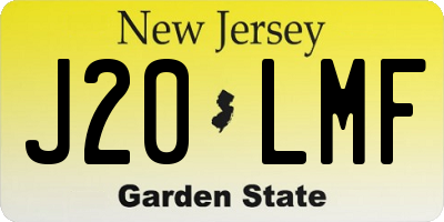 NJ license plate J20LMF