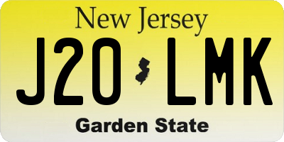 NJ license plate J20LMK