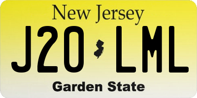NJ license plate J20LML