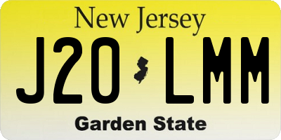 NJ license plate J20LMM