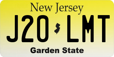 NJ license plate J20LMT