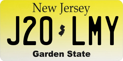 NJ license plate J20LMY