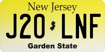 NJ license plate J20LNF