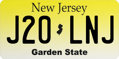 NJ license plate J20LNJ