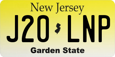 NJ license plate J20LNP