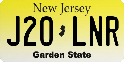 NJ license plate J20LNR