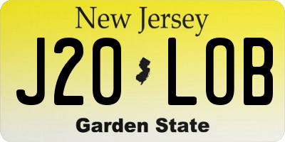 NJ license plate J20LOB