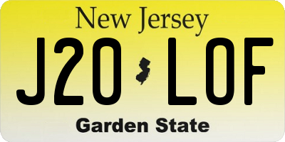 NJ license plate J20LOF