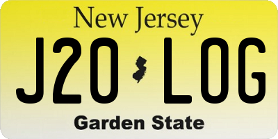 NJ license plate J20LOG