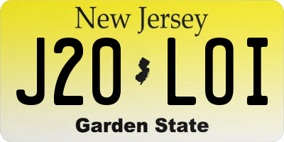 NJ license plate J20LOI