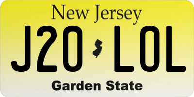 NJ license plate J20LOL