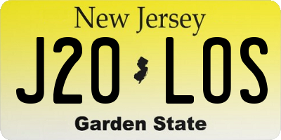 NJ license plate J20LOS