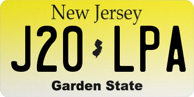 NJ license plate J20LPA