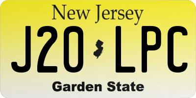 NJ license plate J20LPC