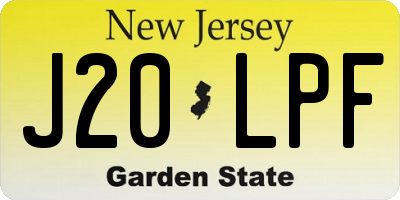NJ license plate J20LPF