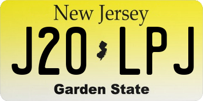 NJ license plate J20LPJ