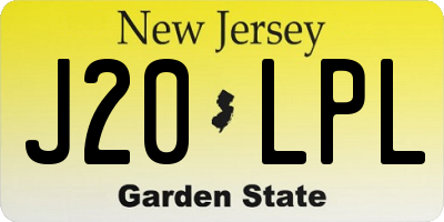 NJ license plate J20LPL