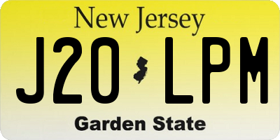 NJ license plate J20LPM