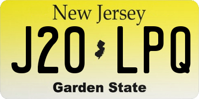 NJ license plate J20LPQ
