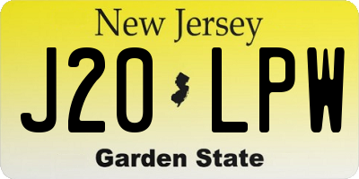 NJ license plate J20LPW