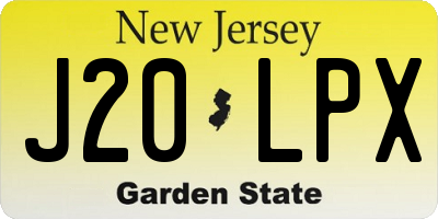 NJ license plate J20LPX