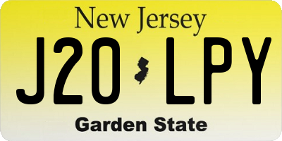 NJ license plate J20LPY