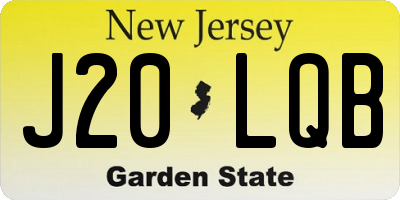 NJ license plate J20LQB