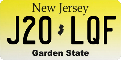 NJ license plate J20LQF