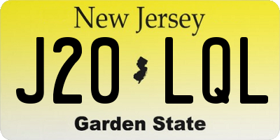 NJ license plate J20LQL