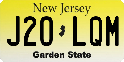 NJ license plate J20LQM