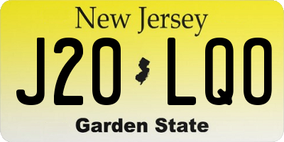 NJ license plate J20LQO
