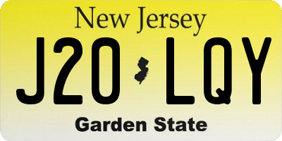 NJ license plate J20LQY