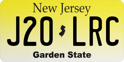 NJ license plate J20LRC