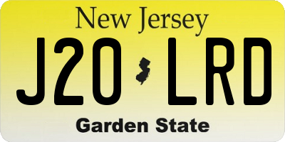 NJ license plate J20LRD