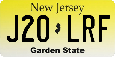 NJ license plate J20LRF