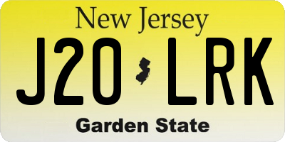 NJ license plate J20LRK
