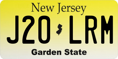NJ license plate J20LRM