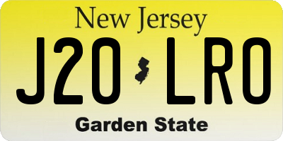 NJ license plate J20LRO