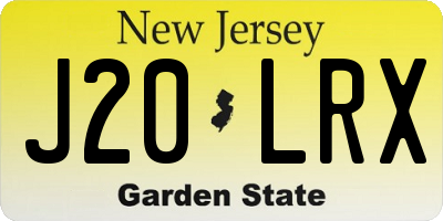 NJ license plate J20LRX