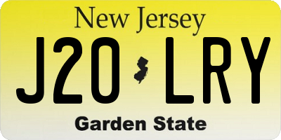 NJ license plate J20LRY