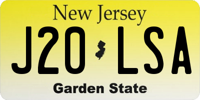 NJ license plate J20LSA