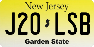 NJ license plate J20LSB