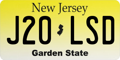 NJ license plate J20LSD